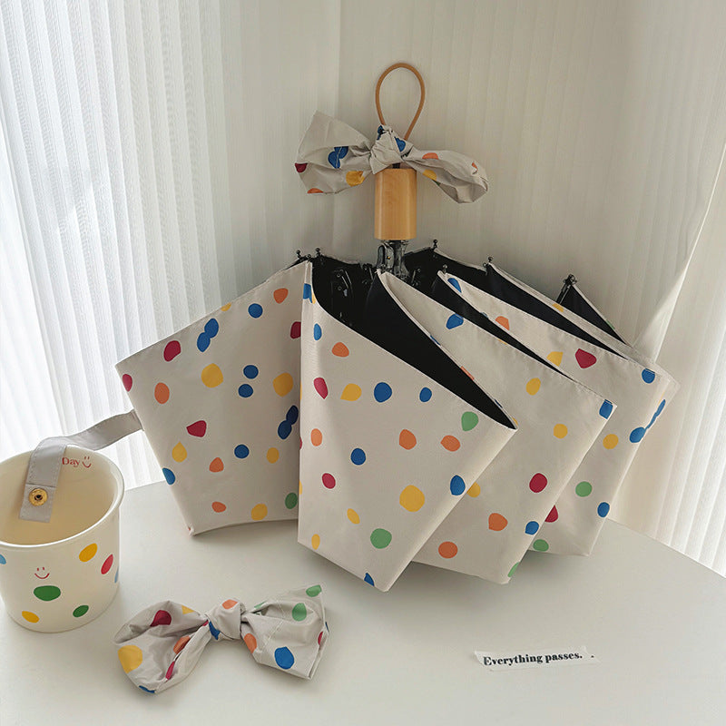Women Multi-Purpose Foldable Shoulder Bag with Colorful Polka Dot Pattern Stornfield