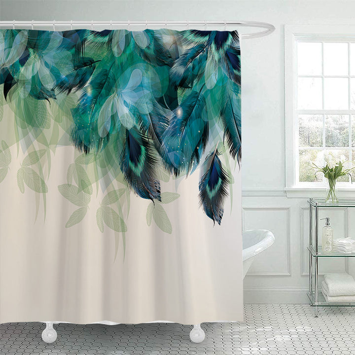 Artistic Peacock Feather Shower Curtain Stornfield