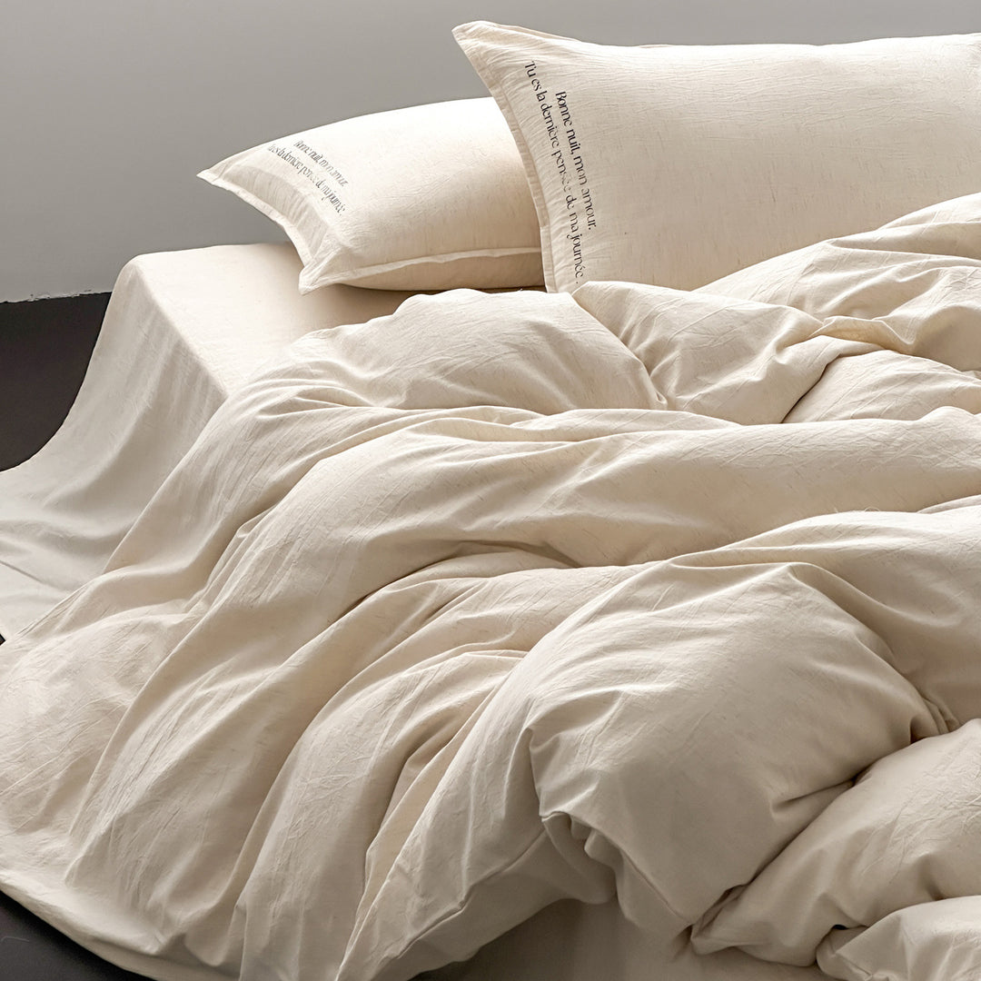 Washed Belgian Linen Duvet Cover Set with Pillowcases