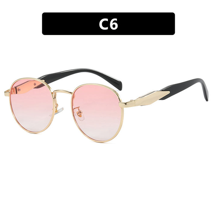 Women's round sunglasses with elegant, golden frame and UV protection Stornfield