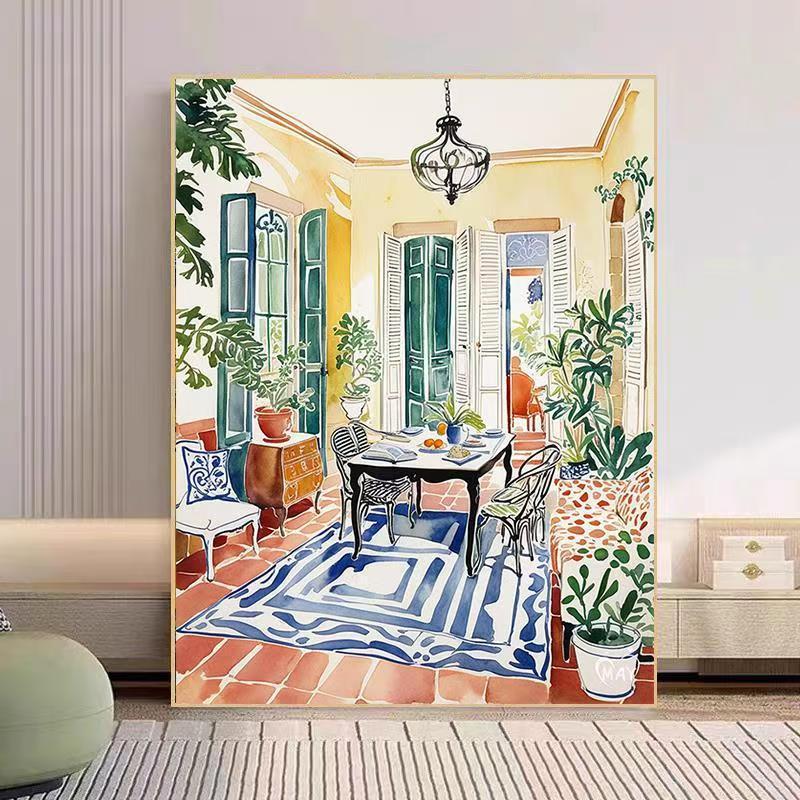 Cozy Living Room Watercolor Art Print Stornfield