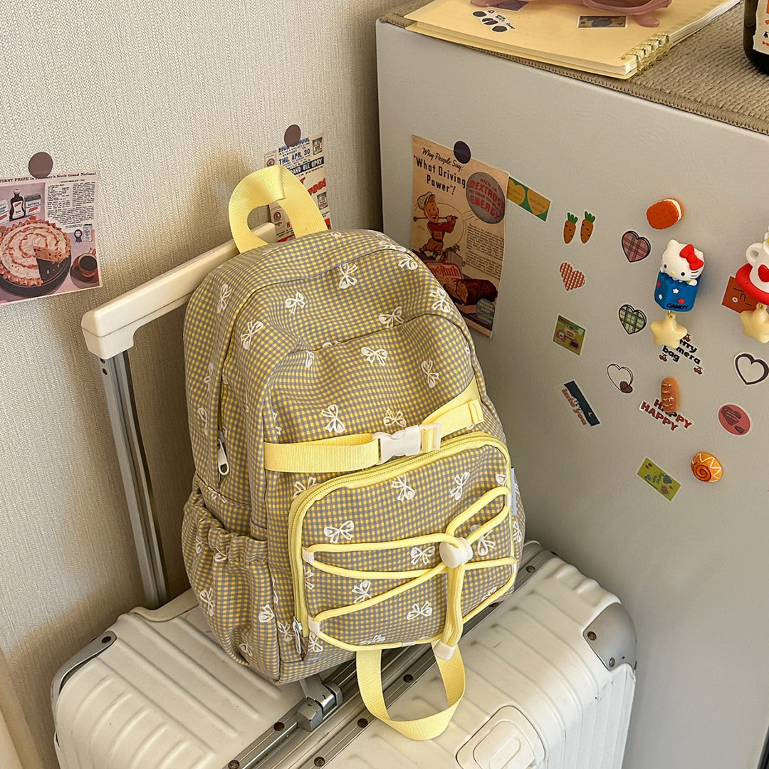 Playful Gingham Print Daypack