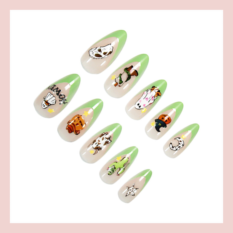 Creative nail art set with playful Halloween designs Stornfield