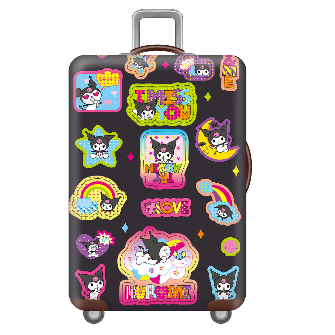 Unisex children's suitcase with reinforced hard shell, telescopic handle and Kuromi motif Stornfield