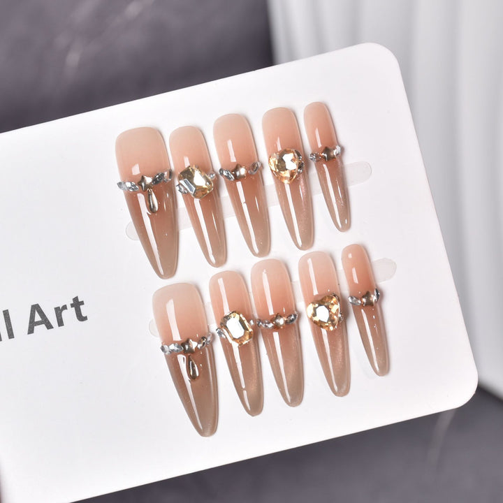 Elegant Almond-Shaped Press-On Nail Extensions Stornfield