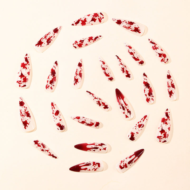 Gothic Blood Drip Stiletto Nail Art Extensions Stornfield