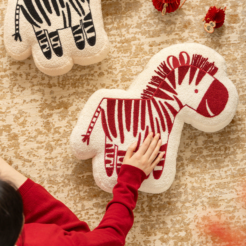 Cuddle pillow in zebra shape with extra soft plush cover Stornfield