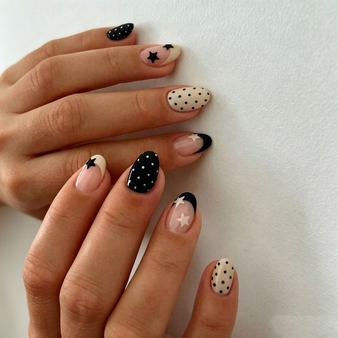 Elegant Press-On Nail Tips with Decorative Bow Stornfield