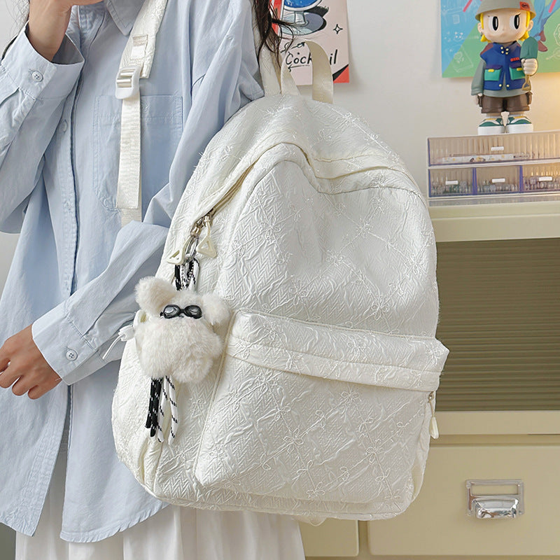Backpack with Stylish Embossed Design and Multiple Compartments Stornfield