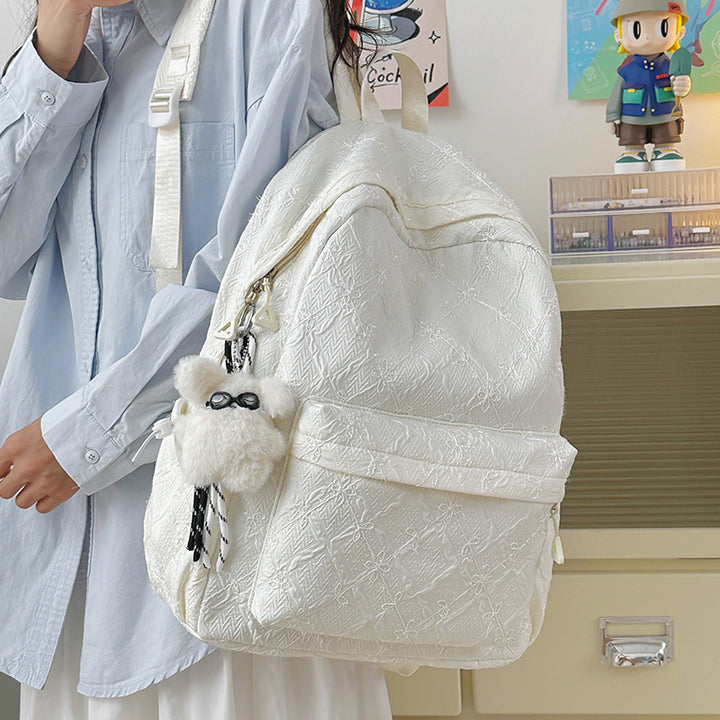 Backpack with Stylish Embossed Design and Multiple Compartments Stornfield