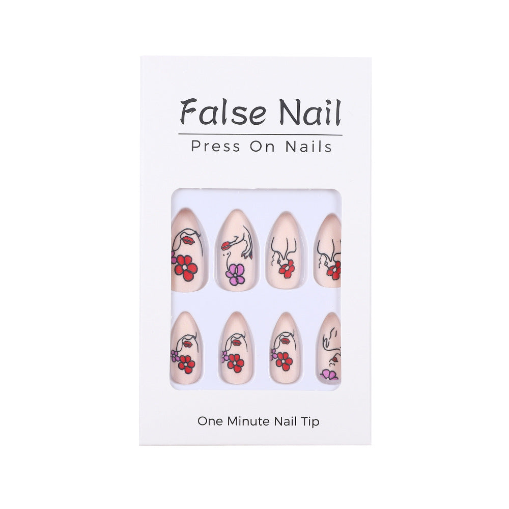 Handmade art nails with floral patterns Stornfield