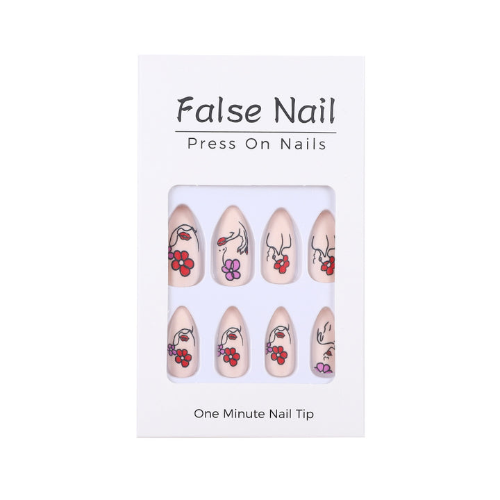Handmade art nails with floral patterns Stornfield