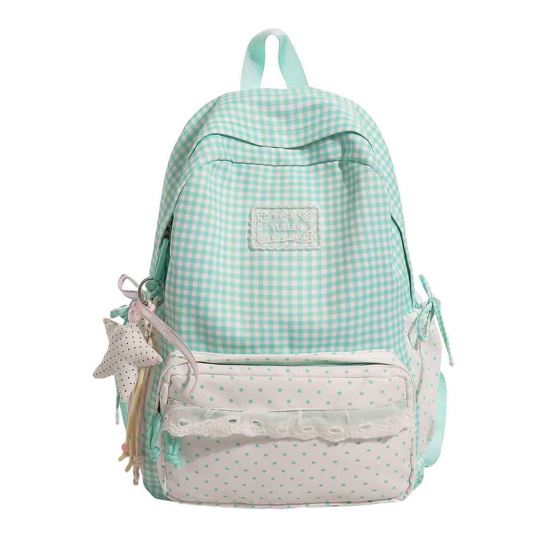 Charming Gingham Print School Backpack Stornfield