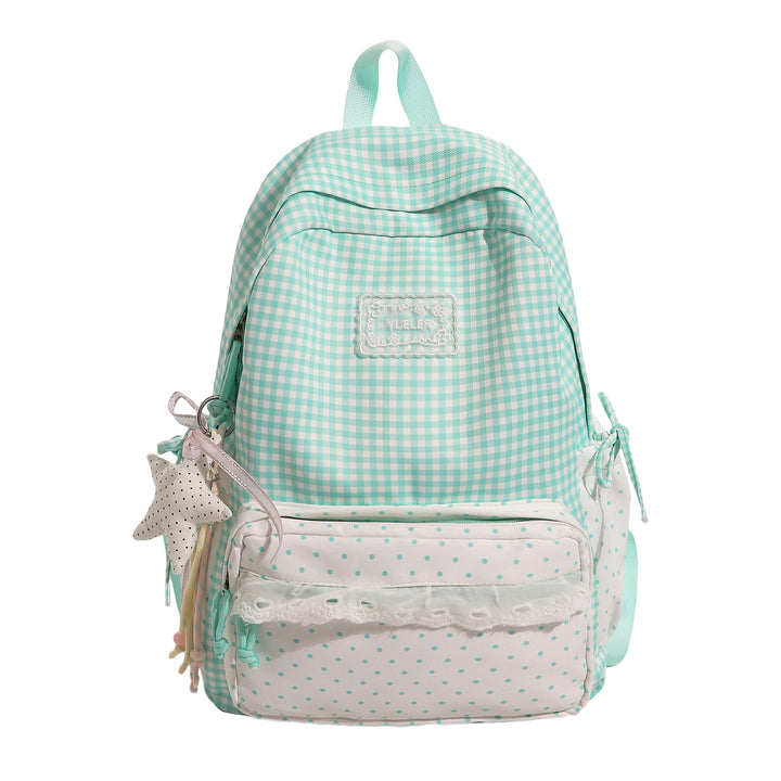 Charming Gingham Print School Backpack Stornfield