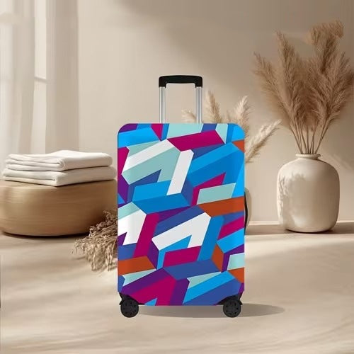 Unisex nan elastic suitcase cover with volcanic lava marble design, stretch protective cover for trolley Stornfield