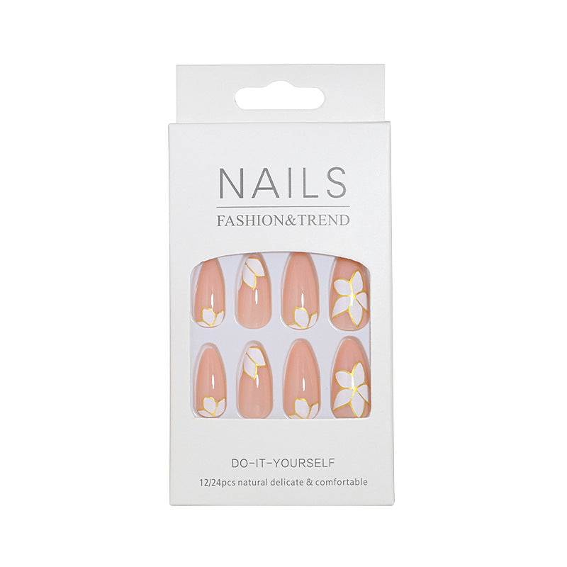 Elegant Floral-accented Press-On Nail Set Stornfield