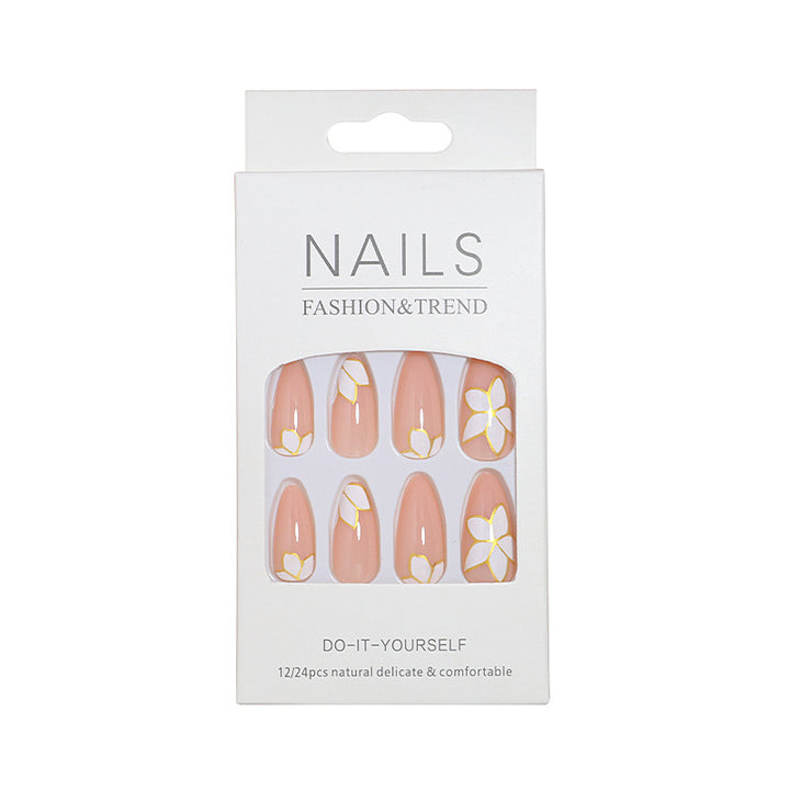Elegant Floral-accented Press-On Nail Set Stornfield