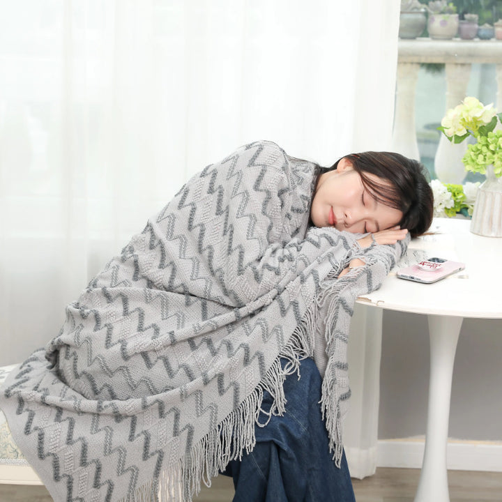 Women's Decorative Zigzag Knit Blanket Stornfield