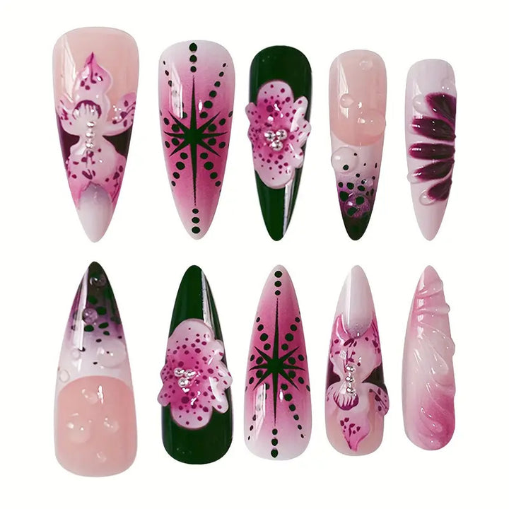 Premium Decorative Stiletto Press-On Nail Art Stornfield