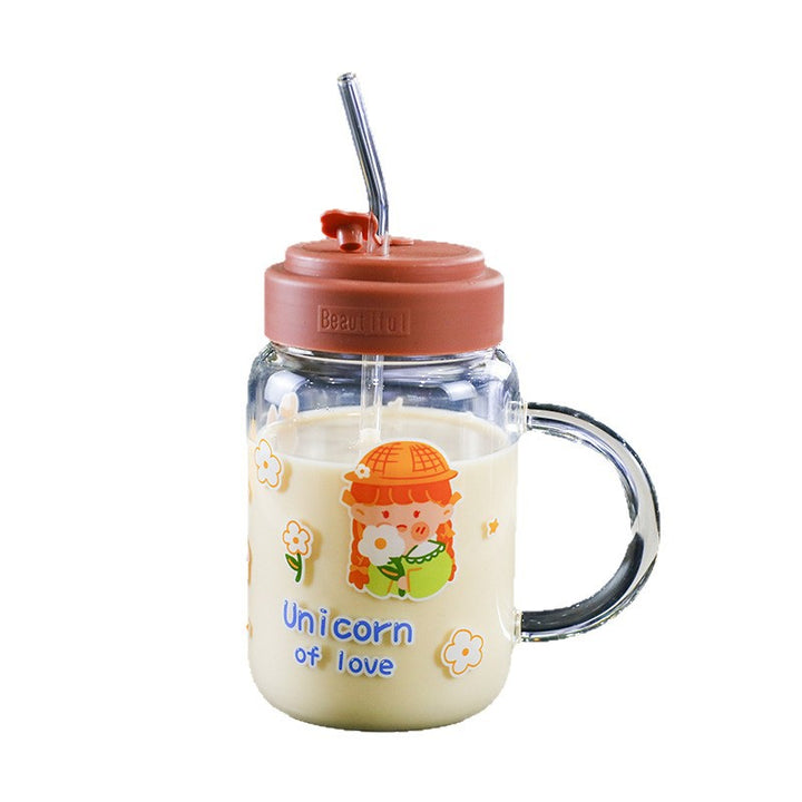 Ladies drinking glass with sealable lid and integrated straw Stornfield
