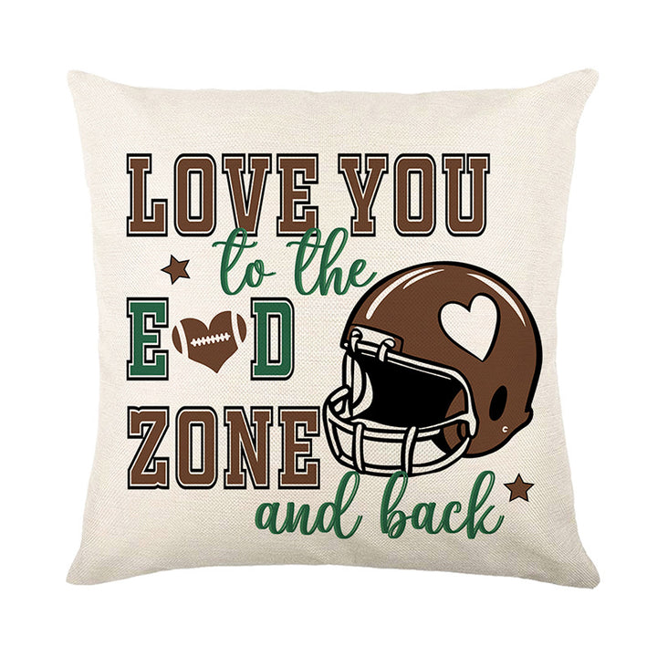 Decorative Throw Pillow Cover with American Football Field Print