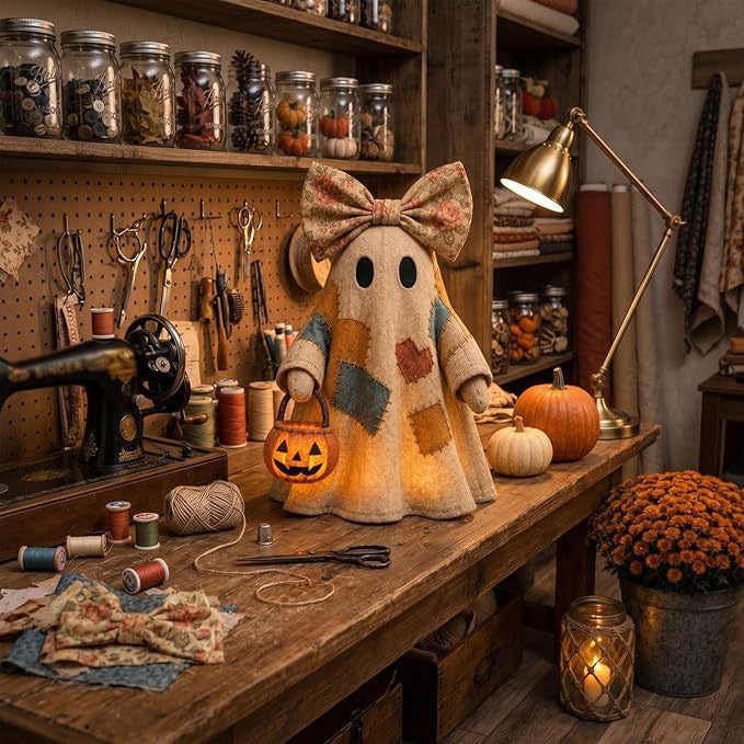 Decorative Ghost Figure with Bow Stornfield