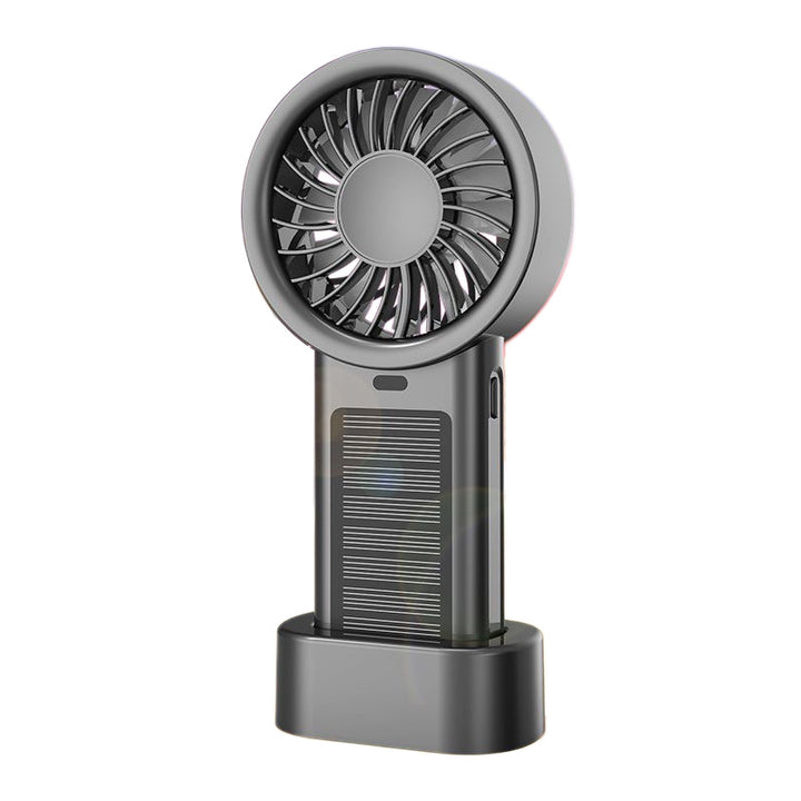Unisex portable hand fan with solar panel, USB charging function and rechargeable battery Stornfield