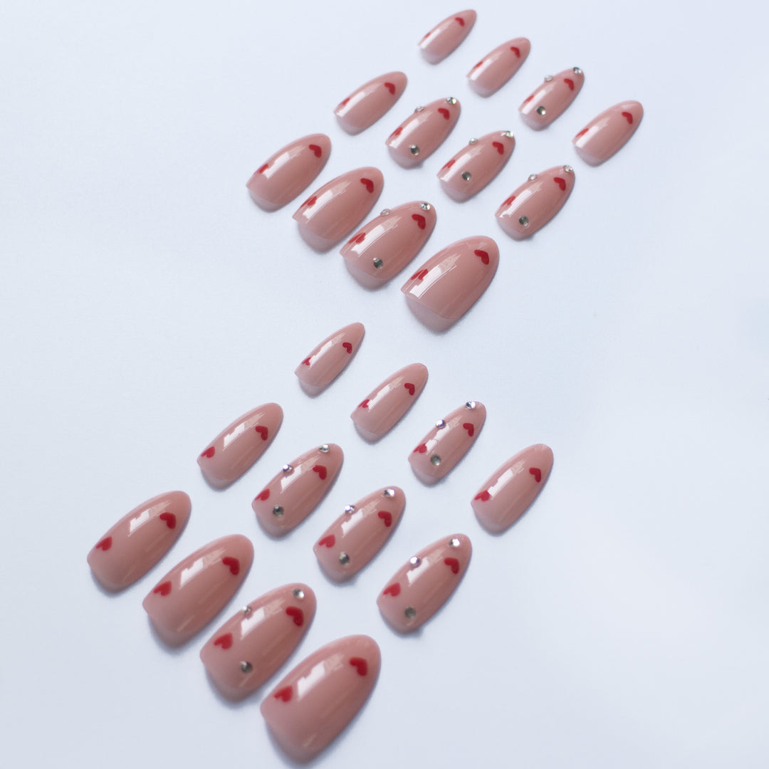 Love-Themed Acrylic Nail Art Design