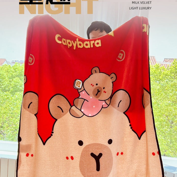 Plush Capybara-Themed Throw Blanket