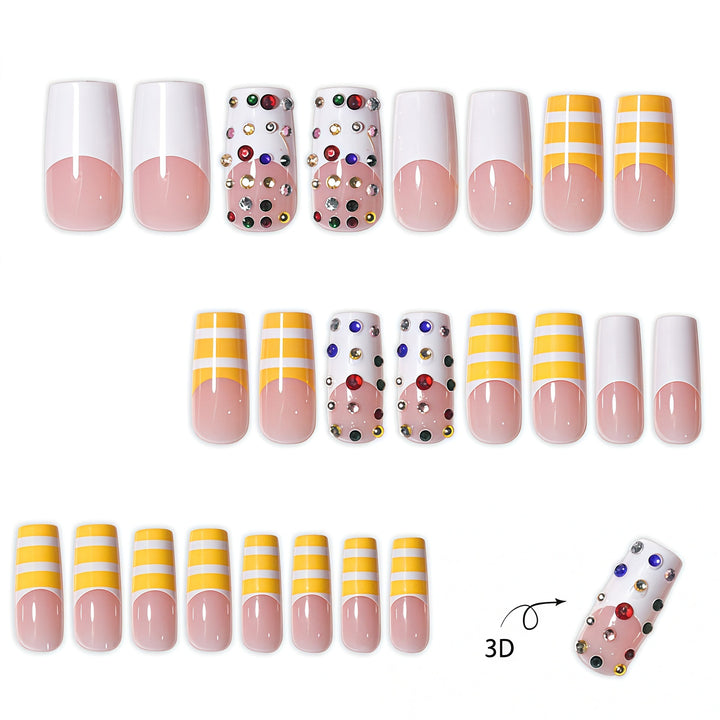 Decorative Long Press-On Nail Set Stornfield
