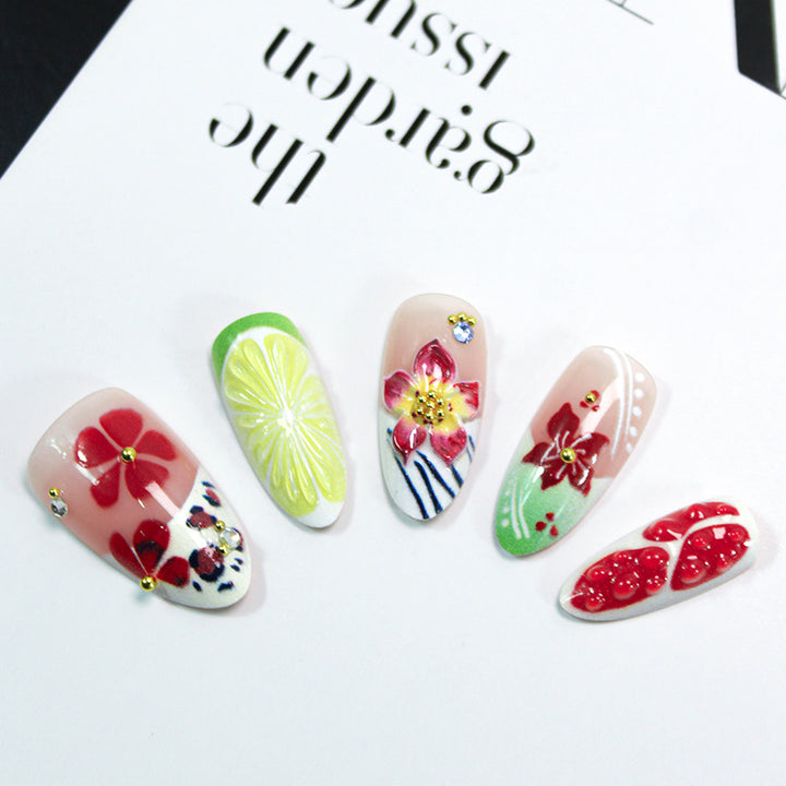 Nail art set with tropical fruit motifs Stornfield