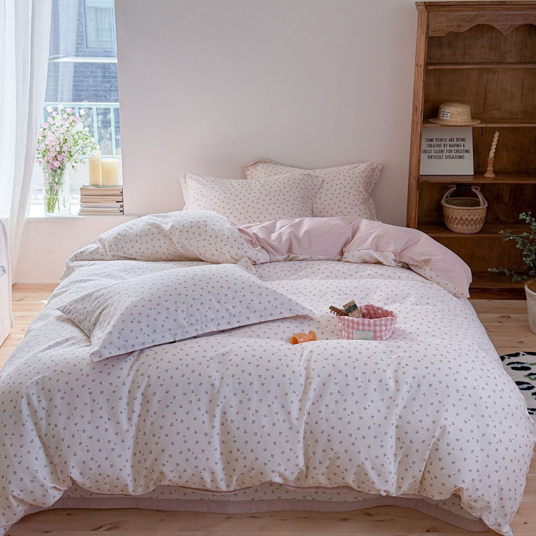 Quilted Cotton Bedding Set with Teddy and Micro Leopard Print