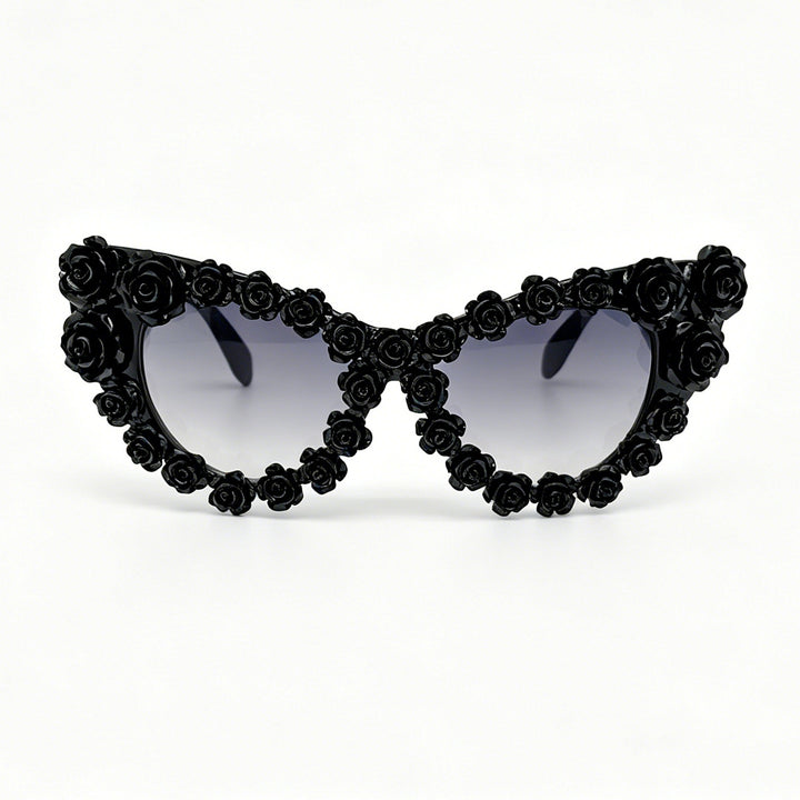 Women's Heart-Shaped Sunglasses with Floral Application Stornfield