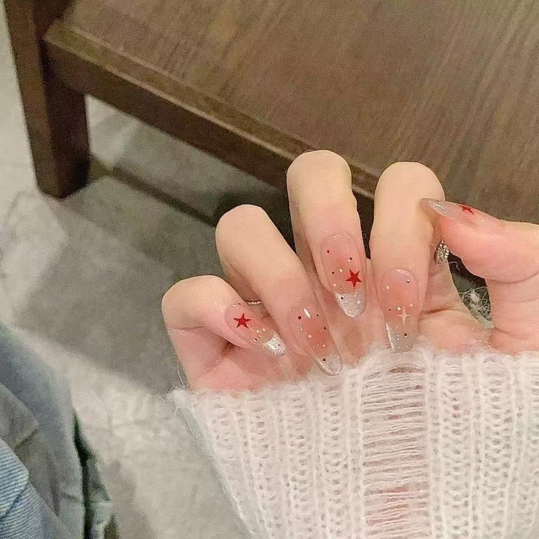 Elegant Star-Embellished Nail Extensions Stornfield
