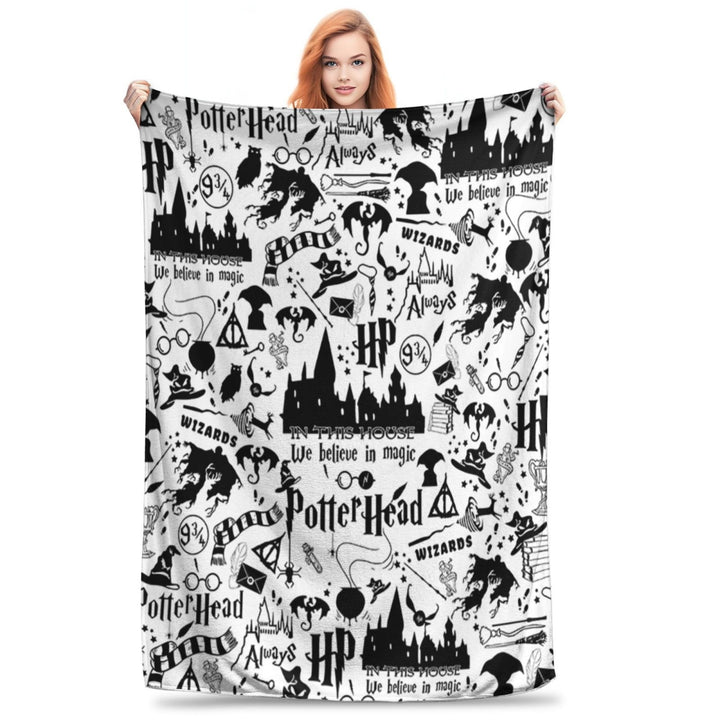 Halloween-Themed Cozy Fleece Blanket