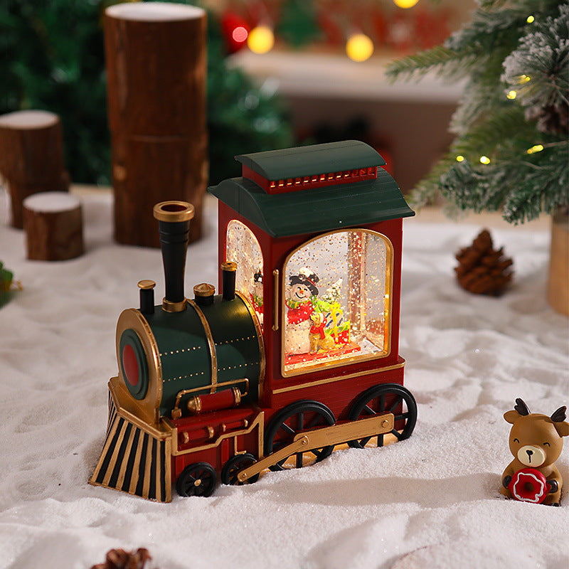 Nostalgic Christmas Train Lantern with Moving Santa Stornfield