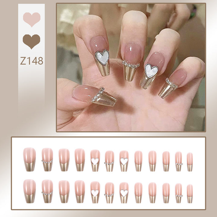 Elegant Rhinestone-Embellished Press-On Nails