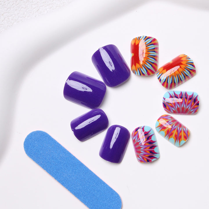 Artistic Tie-Dye Press-On Nails Stornfield