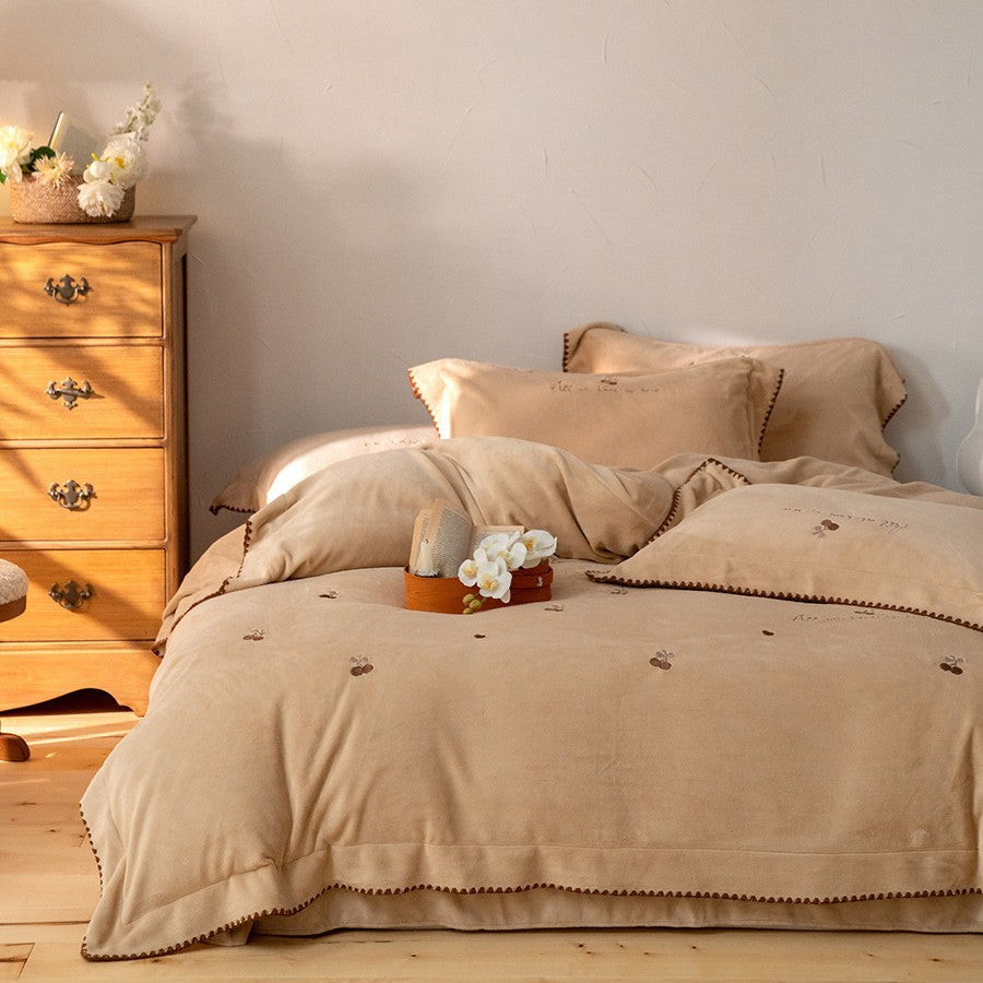 Linen-Blend Pintuck Duvet Cover Set with Matching Pillow Shams