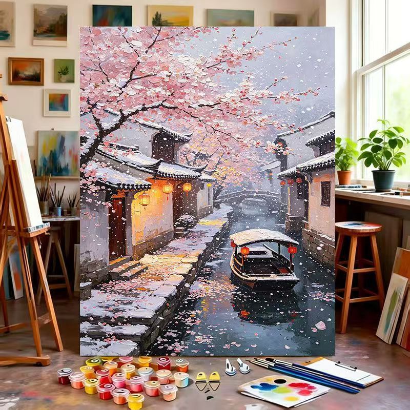 Scenic Cherry Blossom Paint by Numbers Art Kit Stornfield
