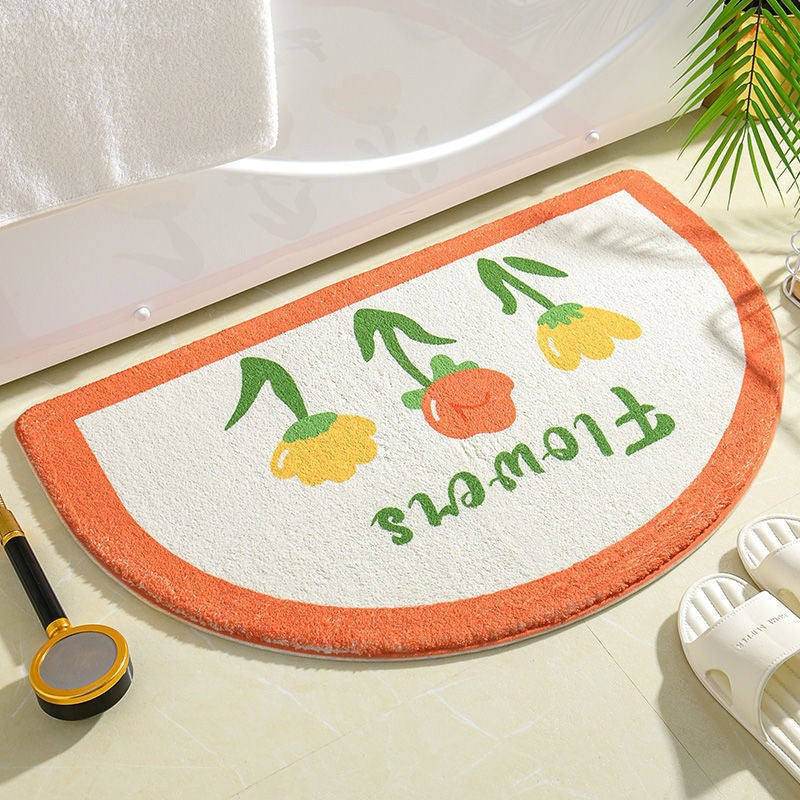 Floral Print Bathroom Mat for Home