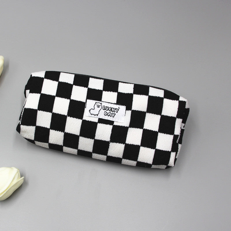 Checked Pattern Zippered Pencil Case Stornfield
