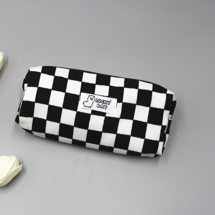 Checked Pattern Zippered Pencil Case Stornfield