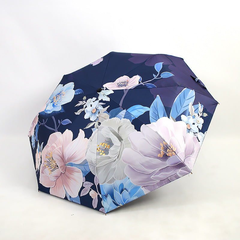 Ladies folding umbrella with artistic flower pattern Stornfield