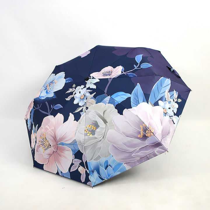 Ladies folding umbrella with artistic flower pattern Stornfield