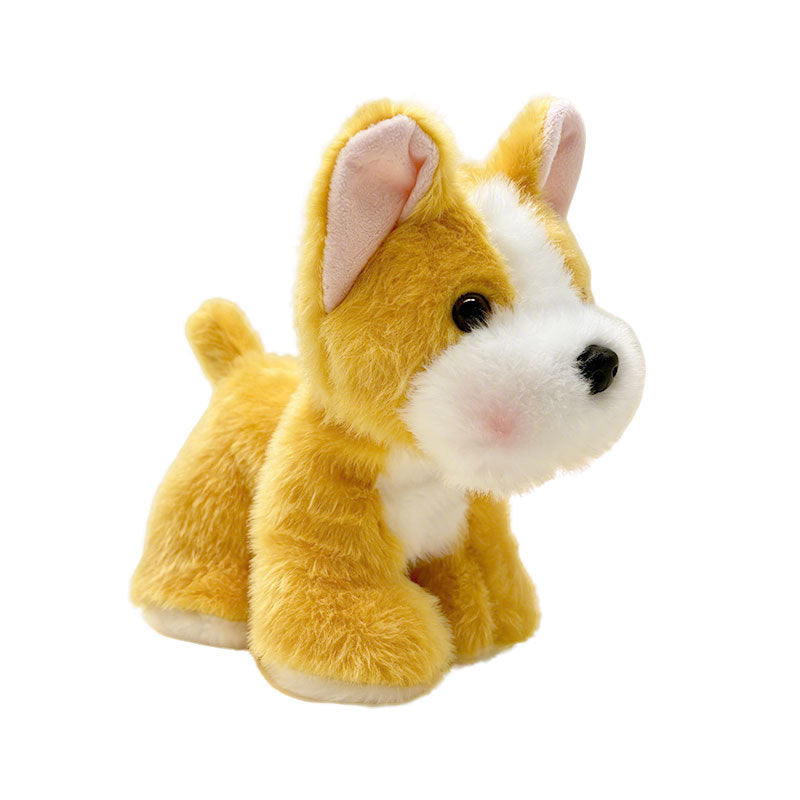 Plush Sitting Puppy Toy with Ultra-Soft Faux Fur and Embroidered Nose Stornfield