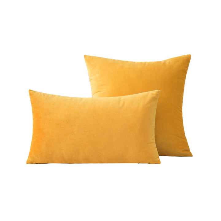 Luxury Velvet Square and Lumbar Decorative Pillow Cover Set with Concealed Zipper and Soft Microfiber Back