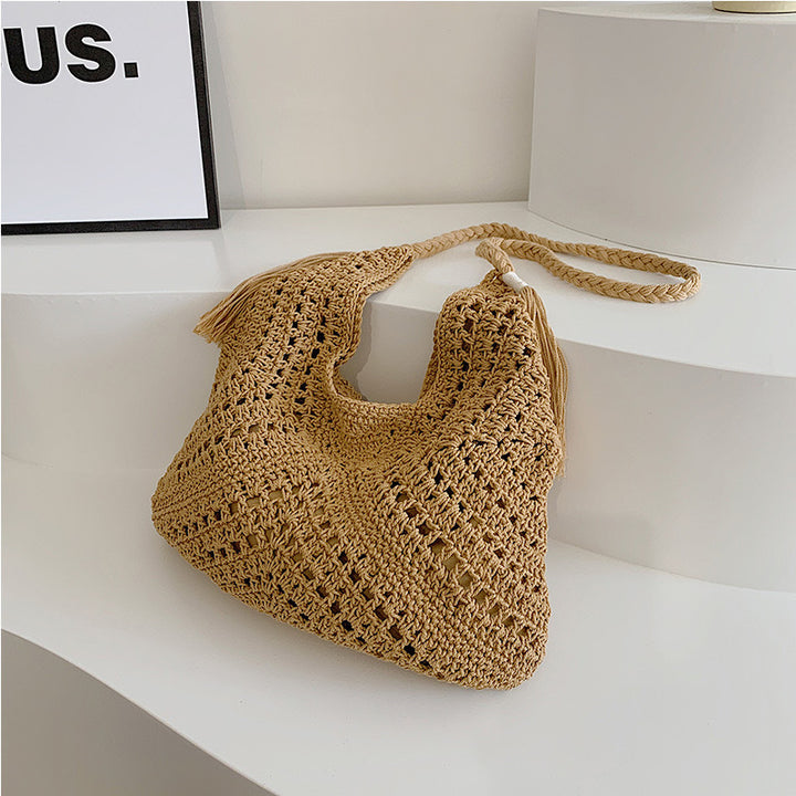 Handcrafted macrame shoulder bag with braided details Stornfield