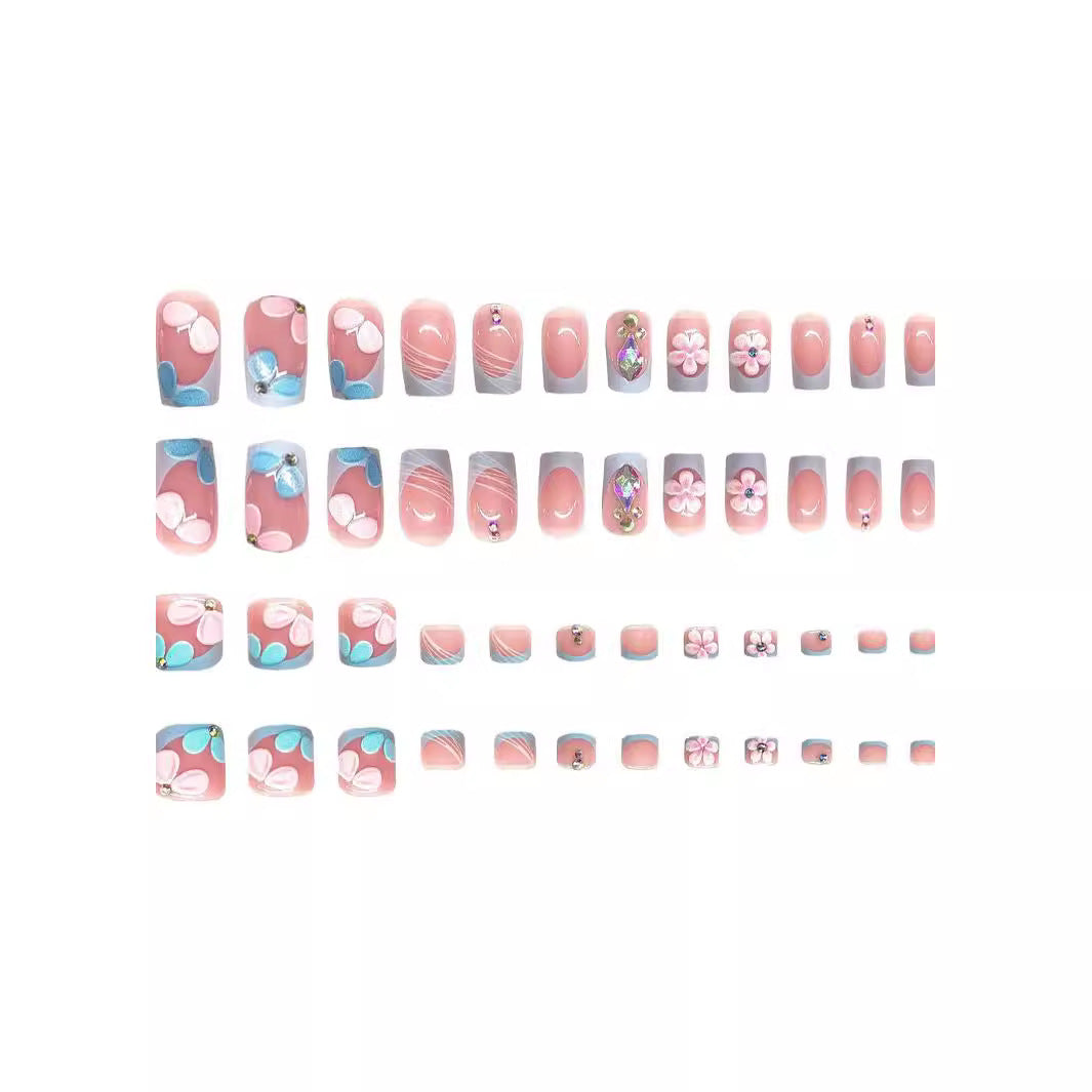 Decorative 3D Floral Nail Art Extensions Stornfield