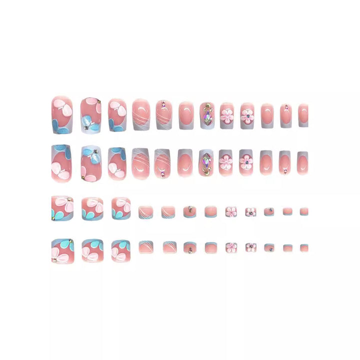Decorative 3D Floral Nail Art Extensions Stornfield